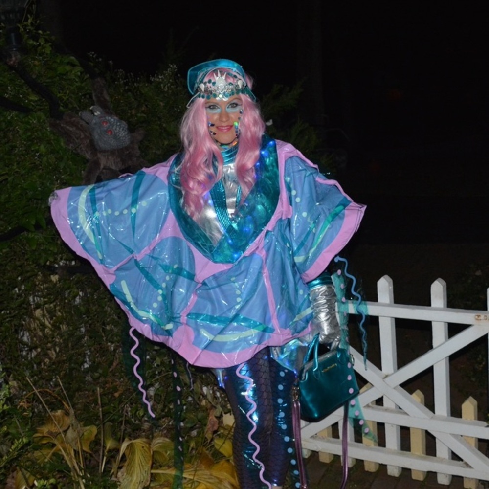 JELLYFISH CUSTOM HALLOWEEN COSTUME ADULT MEDIUM AWARD WINNER! 3PC! BLOW UP SEA - Picture 13 of 17